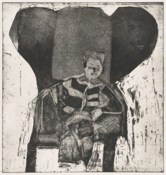Francis dans le fauteuil rouge - Gravure de Claude Tironneau